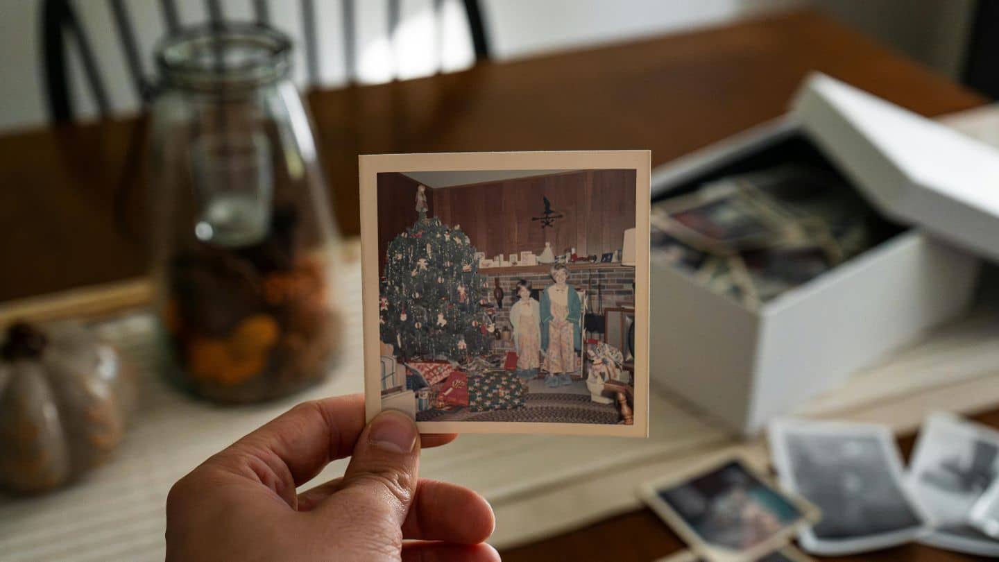 Christmas tradition photograph of loved one who died